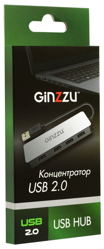 HUB GR-771UB Ginzzu USB 2.0 4 port (505104)