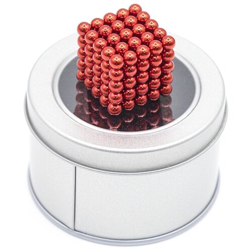 Антистресс игрушка/Неокуб Neocube куб из 125 магнитных шариков 5мм (красный)