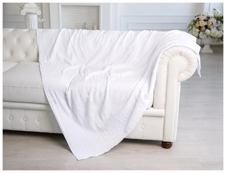 фото Простыня махровая, белый, 180x220