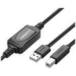 Ugreen 10374 Кабель UGREEN US122 USB 2.0 - USB B, активный, цвет: черный, 10M - изображение