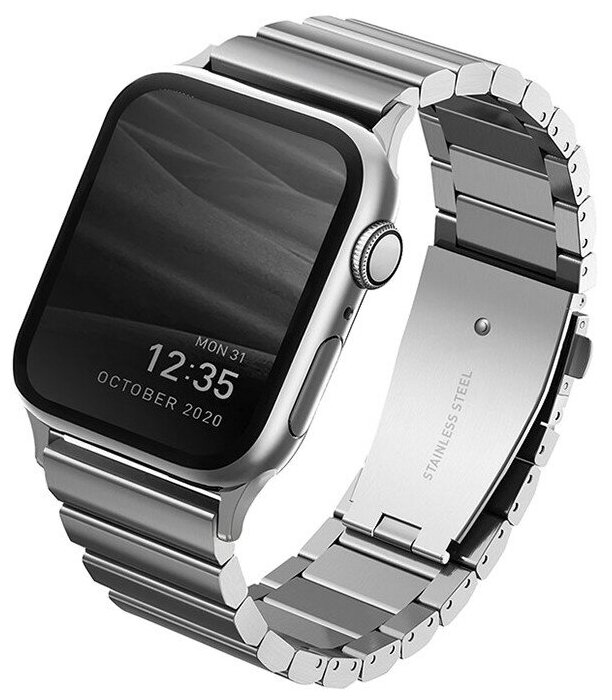 Ремешок стальной Uniq Strova для Apple Watch All 42-44-45-49 мм, серебристый