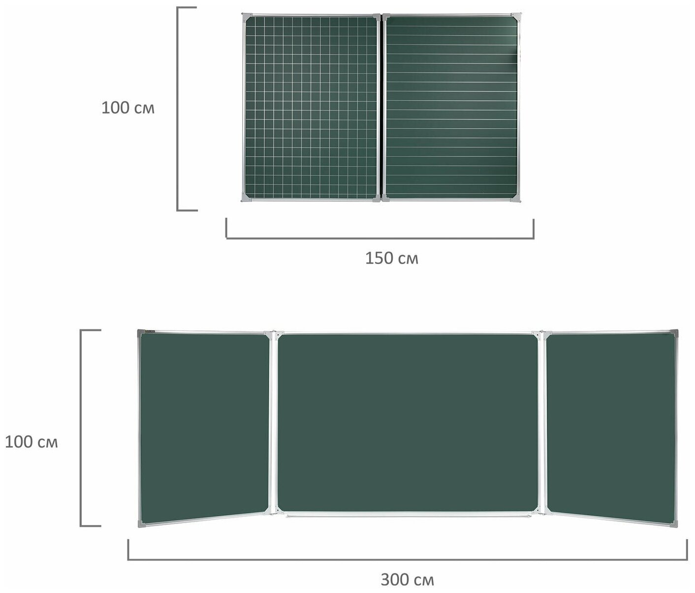 Магнитно-меловая BRAUBERG 236972 100х300 см, зеленый - фото №9