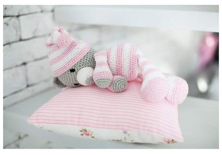Амигуруми: Мягкая игрушка «Сонный мишка Уолт», набор для вязания, 10 × 4 × 14 см