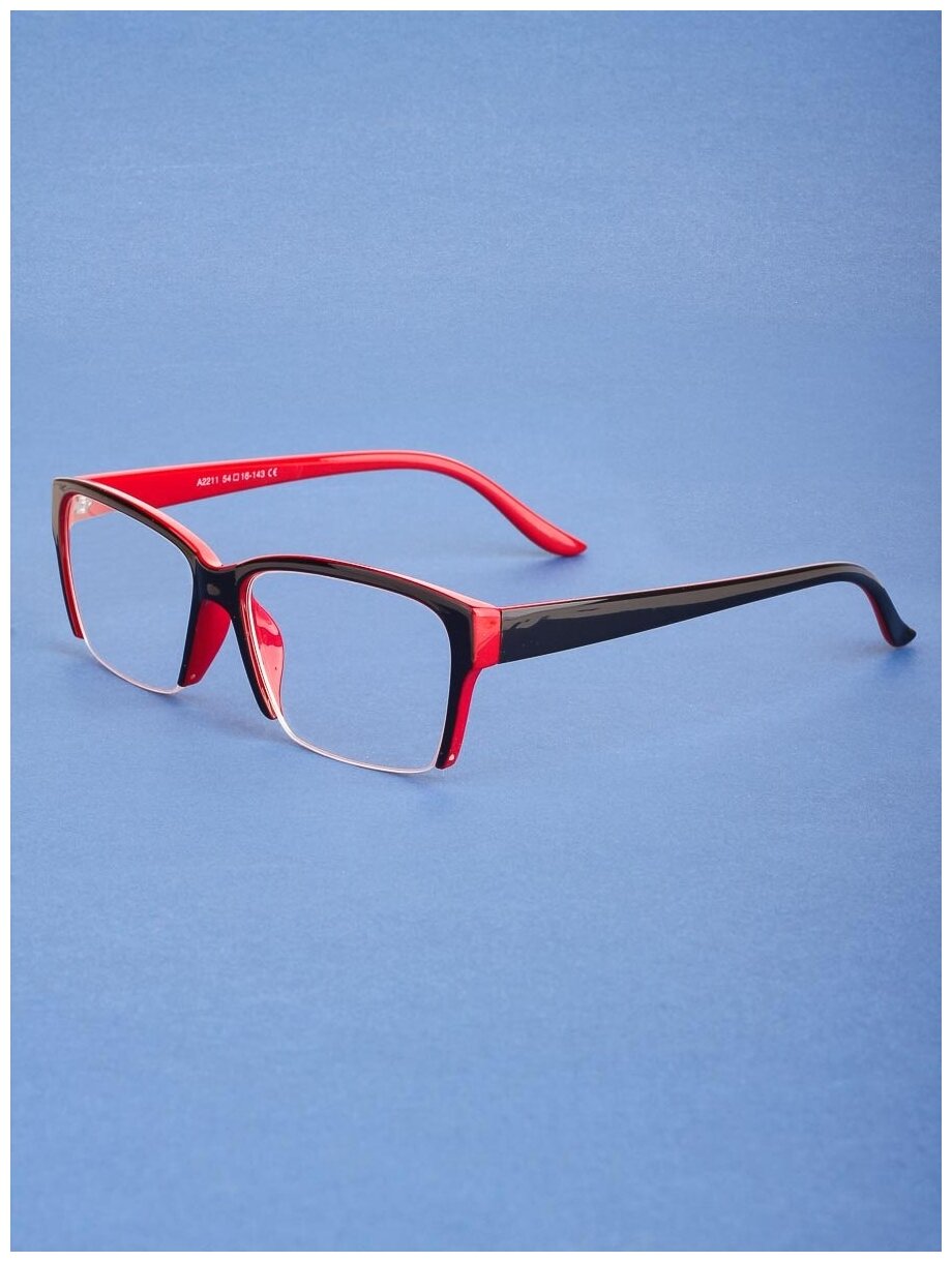 Готовые очки для чтения красные с диоптриями +1.75 футляр