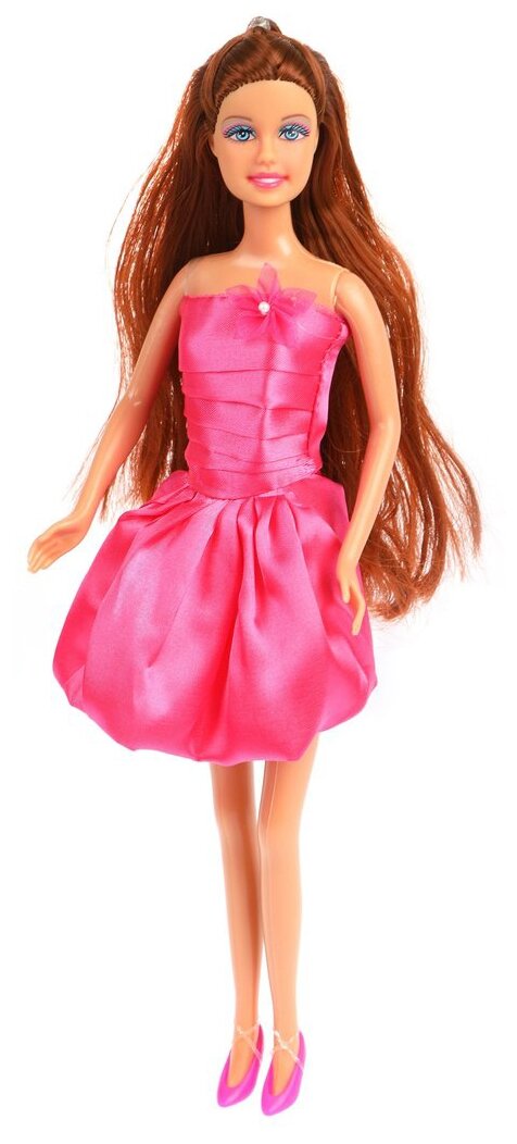 Кукла Наша Игрушка Lucy модница в атласном платье, 28 см - фото №1