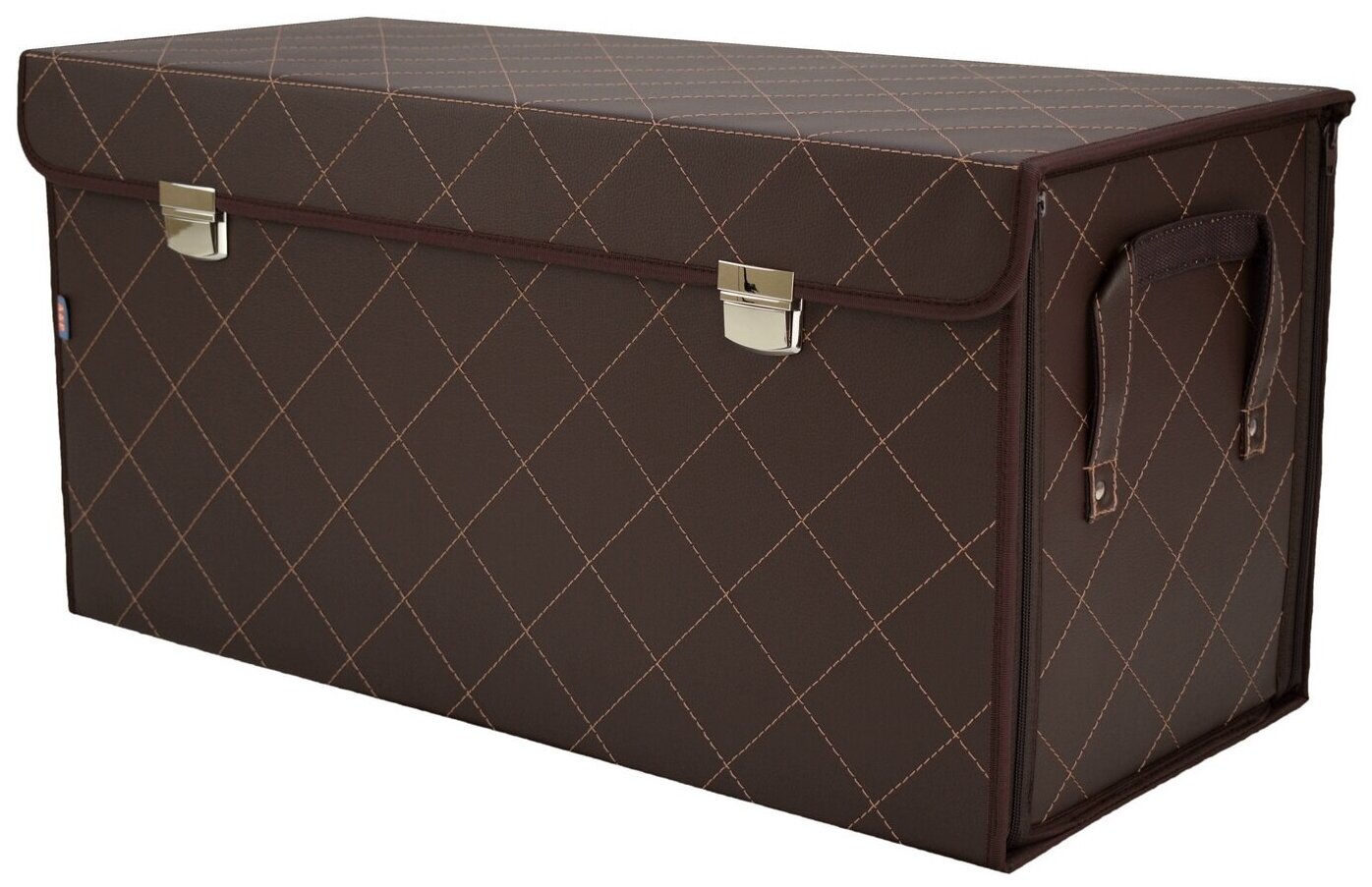 Органайзер в багажник "Премьер" (размер XL Plus). Цвет: коричневый с бежевой прострочкой Ромб.
