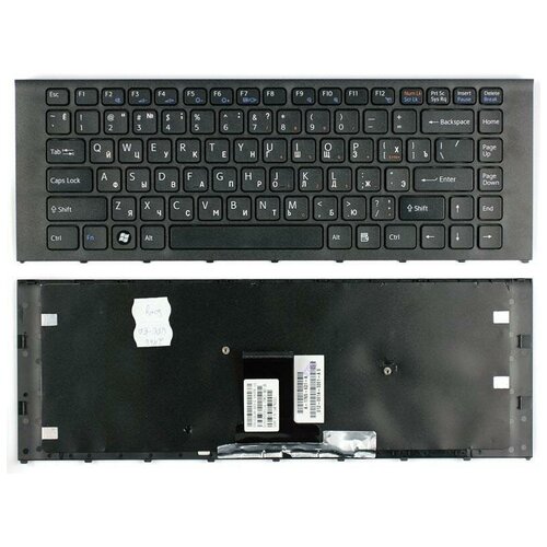 Клавиатура keyboard 148792471 для ноутбука Sony Vaio VPC-EA VPCEA1C5E VPCEA1S1EB VPCEA1S1EG черная c черной рамкой 972₽