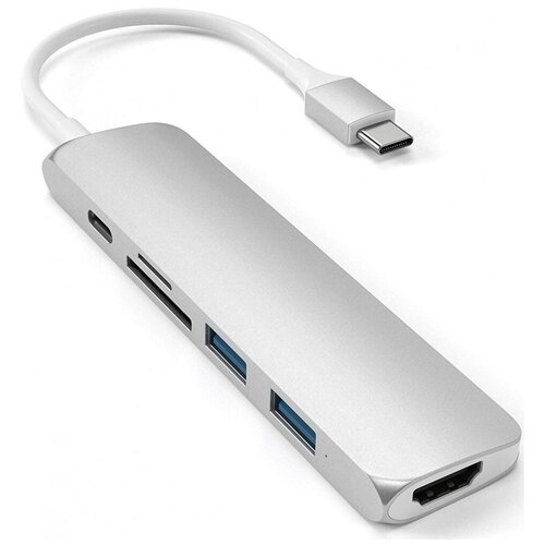 Адаптер Satechi Type-C Slim Multiport Adapter V2 (ST-SCMA2S) адаптер satechi usb c on the go multiport adapter st ucmbak 1 шт черный