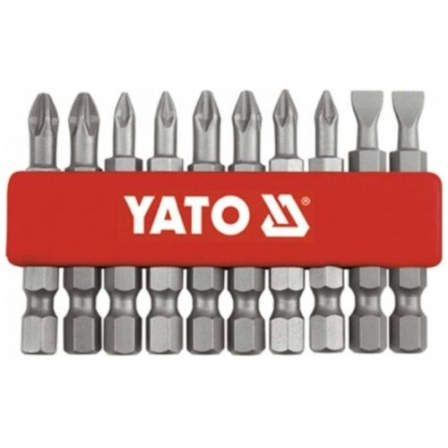 биты yato головки вставки torx ts10 ts40 1 4 7 штук crv hrc 58 62 aisi s2 yt 0461 Набор бит YATO 1/4 10 предметов YT-0483