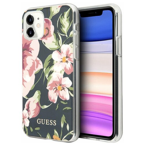 Чехол Guess Flower Hard Shiny N.3 Navy для iPhone 11