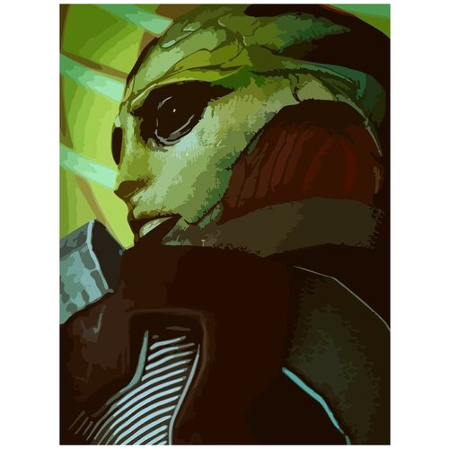 Картина по номерам на холсте игра Mass Effect (Тали, Лиара, Шепард, Тейн, Космос) - 7802 В 30x40 картина по номерам игра mass effect тали лиара шепард тейн космос 7804 г 30x40