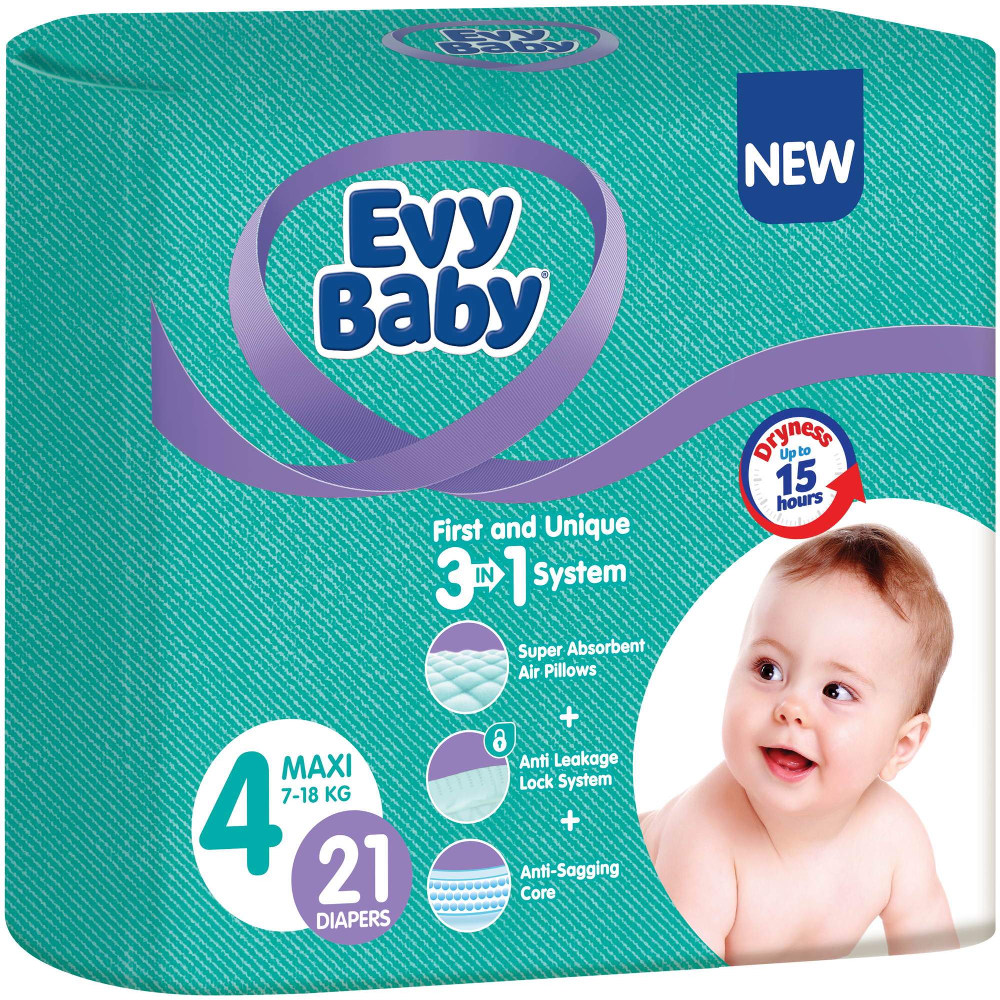 Evy Baby подгузники 4 (7-18 кг)