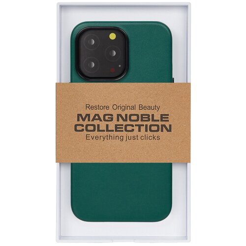 Чехол с MagSafe для iPhone 13 Pro Max MAG NOBLE COLLECTION-Зелёный кожанная накладка kzdoo noble collection с magsafe для apple iphone 15 черная