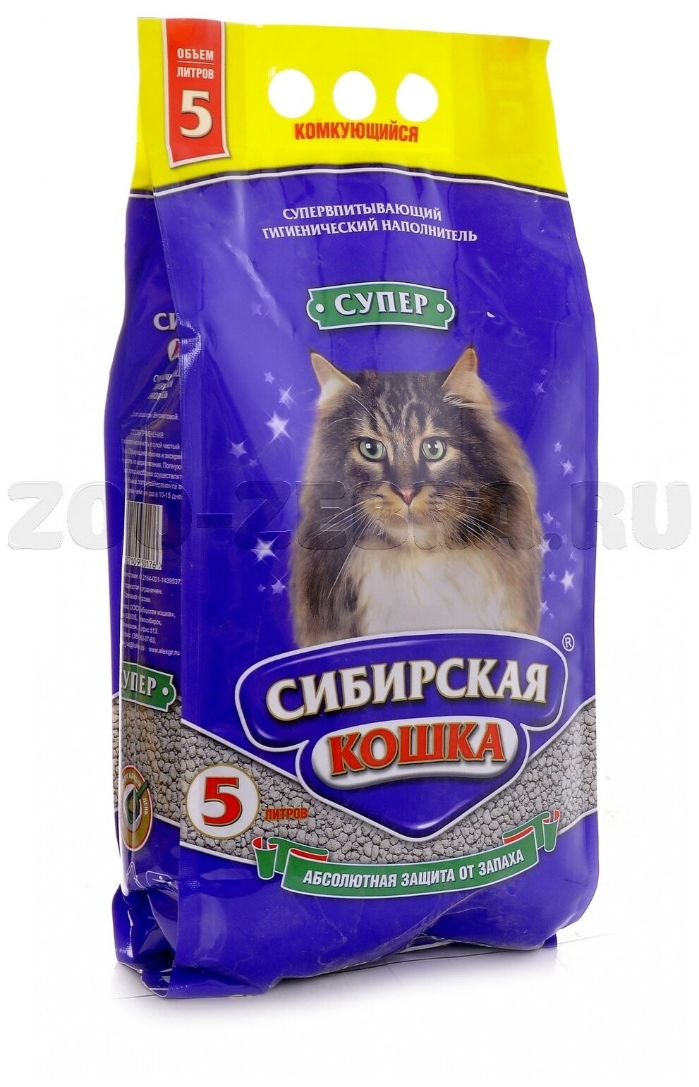 Сибирская кошка Комкующийся Супер (5 л), 5 кг