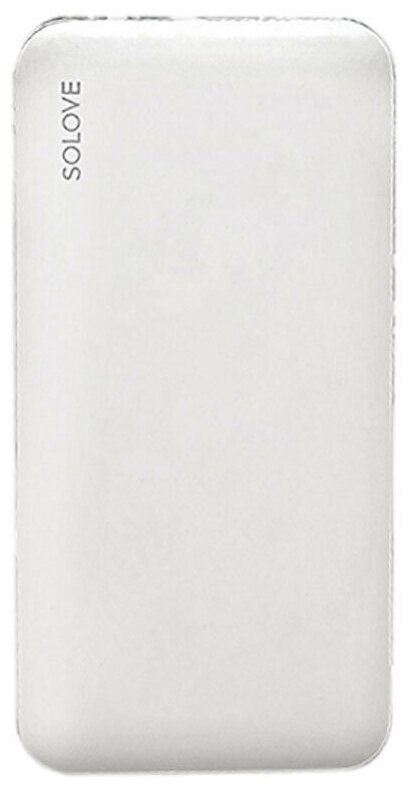 Внешний аккумулятор Power Bank SOLOVE 10000mAh Type-C с 2xUSB выходом, кожаный чехол (001M+ White RUS) (русская версия!), белый