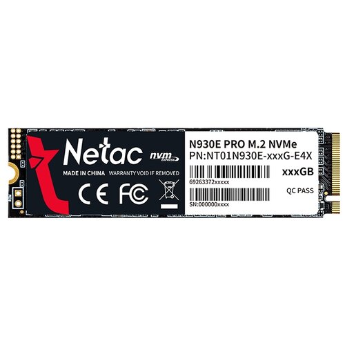 Накопитель Netac N930E Pro NT01N930E-256G-E4X SSD M2 256Gb PCI-E x4 чтение 2130 Мбсек запись 1720 Мбсек 3D NAND NVMe 180900₽
