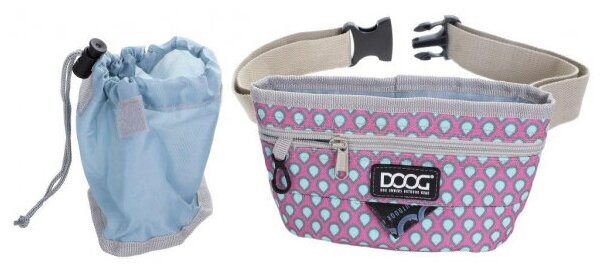 Сумка на пояс DOOG Treat Pouch 20*12см розовая с каплями