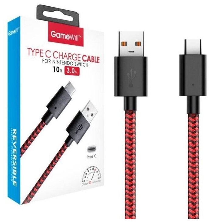 Кабель для Nintendo Switch USB TYPE C Charge Cable 3.0 m GameWill