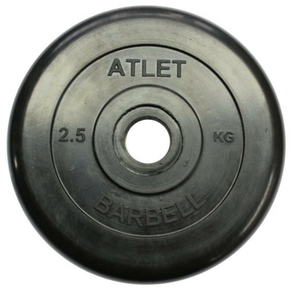 Диск Mb Barbell Atlet для гантели обрезин. 2.5кг черный (28260625) - фото №1