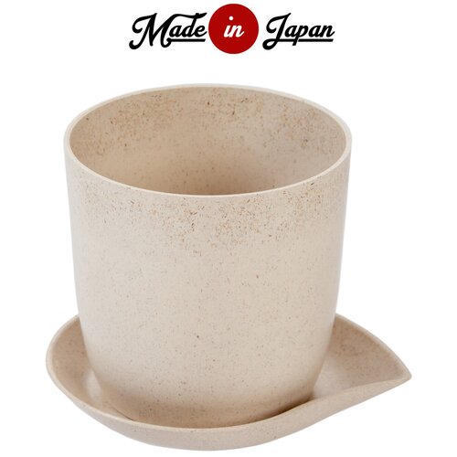 Горшок для цветов / Вазон на поддоне круглый 0,4 л, Д9*9,8 см Yamato