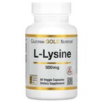 L-лизин 500мг California Gold Nutrition, 60 капсул / Аминокислота для здоровья кожи, связок, костей / Для набора мышечной массы, иммунитета - изображение