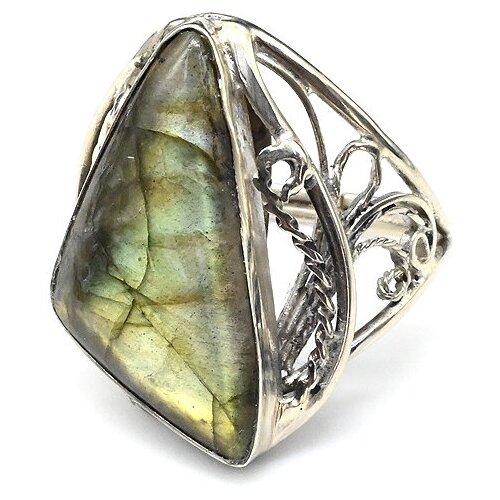 Кольцо Радуга Камня, лабрадорит, размер 18, мультиколор кольцо радуга камня лабрадорит размер 18 черный зеленый