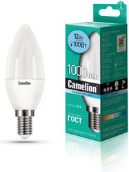 Лампа 12W E14 свеча светодиодная LED12-С35/845/E14 (12W=100Вт 970Lm 220В) Camelion