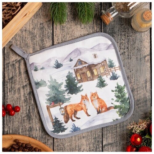 Прихватка Forest animals 19х19 саржа100 хл ватин 250гм2 800₽