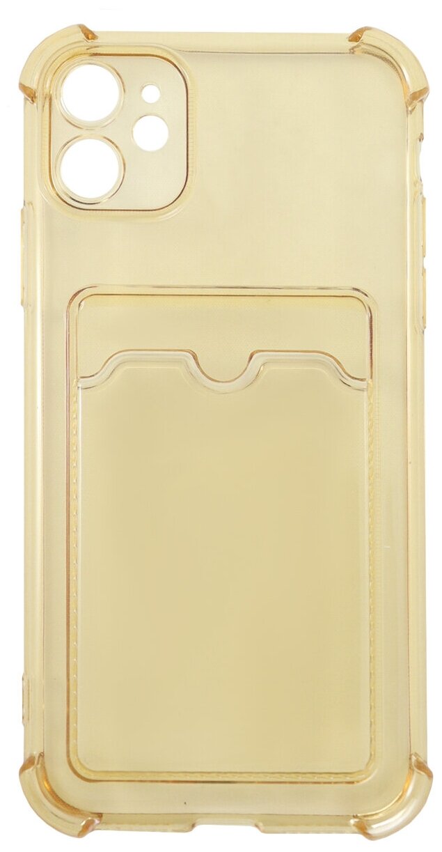Чехол защитный усиленный TPU LuxCase для Apple iPhone 11, Прозрачно-золотой, 1,5 - фото №1