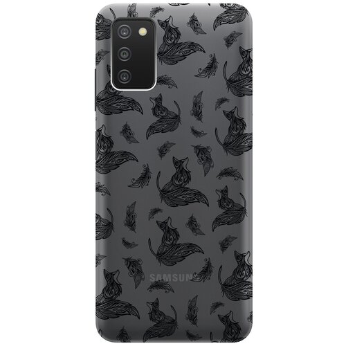 Силиконовый чехол с принтом Foxes and feathers для Samsung Galaxy A03s / Самсунг А03с силиконовый чехол с принтом foxes and feathers для samsung galaxy s22 самсунг с22