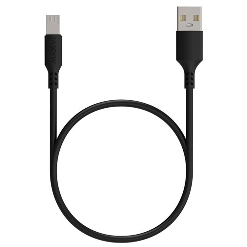 Кабель MAXVI USB - microUSB (MC-A01L), 1 м, 1 шт., черный кабель maxvi mc 01f usb microusb 1 м 1 шт фиолетовый