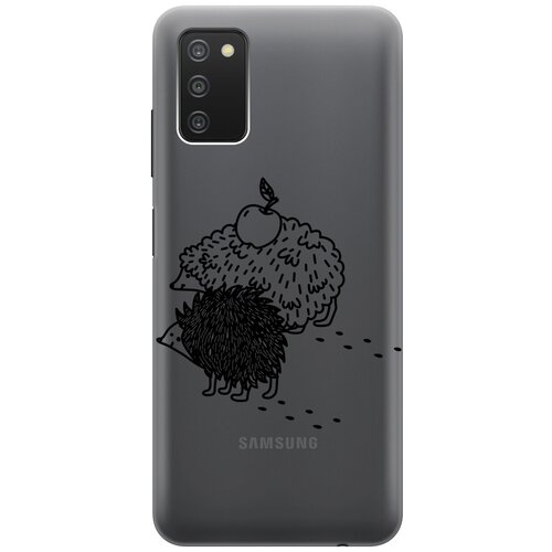 Силиконовый чехол с принтом Funny hedgehogs для Samsung Galaxy A03s / Самсунг А03с силиконовый чехол с принтом cocktail splash для samsung galaxy a03s самсунг а03с