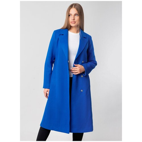 Пальто полушерстяное 70, каляев, размер 46, синий синего цвета