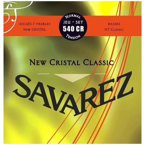 Струны SAVAREZ 540CR для классической гитары CRISTAL CLASSIC RED нормального натяжения, прозрачный нейлон