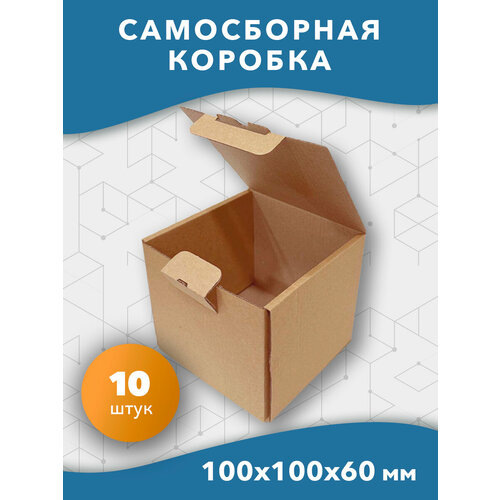 Самосборная картонная коробка 100x100x60 мм 10 шт.