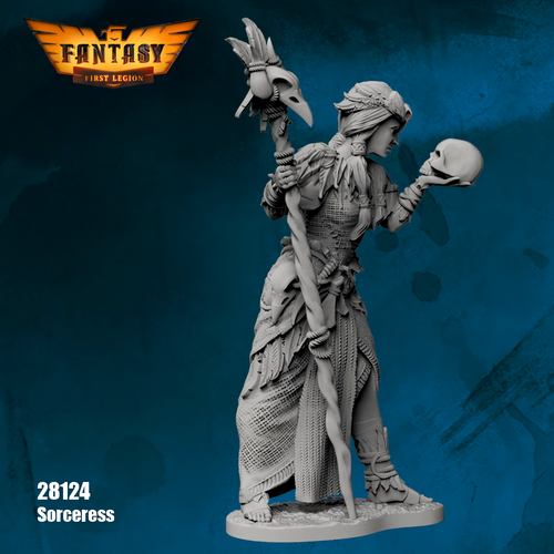 Миниатюра для настольных игр, First Legion, Колдунья, (28124), 140х80х35мм, 30гр