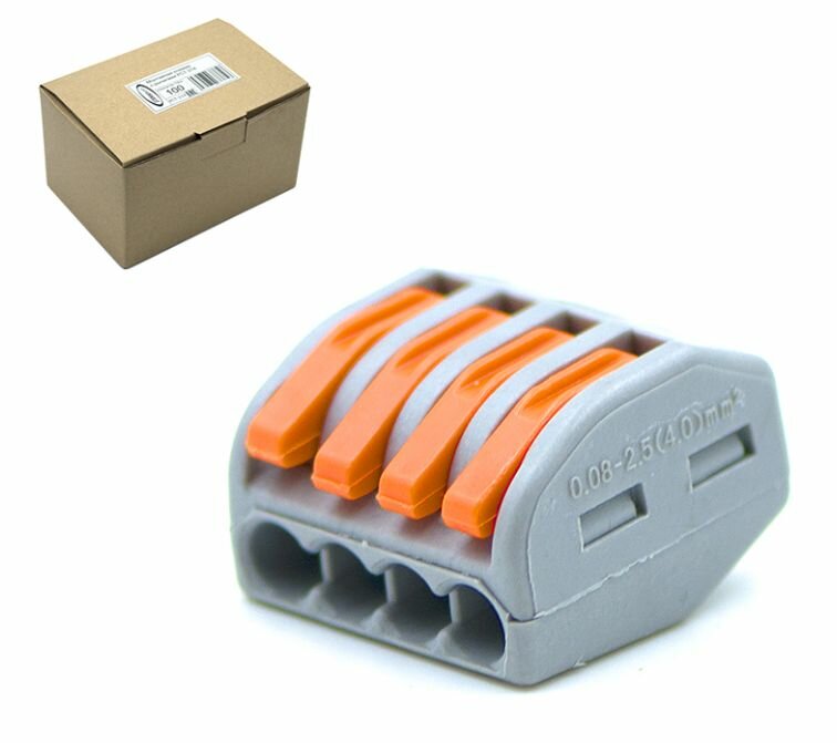 Клемма РСТ-214 (4х2,5 с рычажком) 100шт