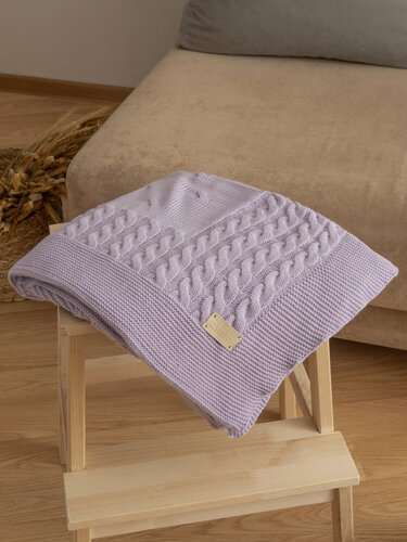 Изображение товара Плед детский вязаный 110x130 цвет Лаванда