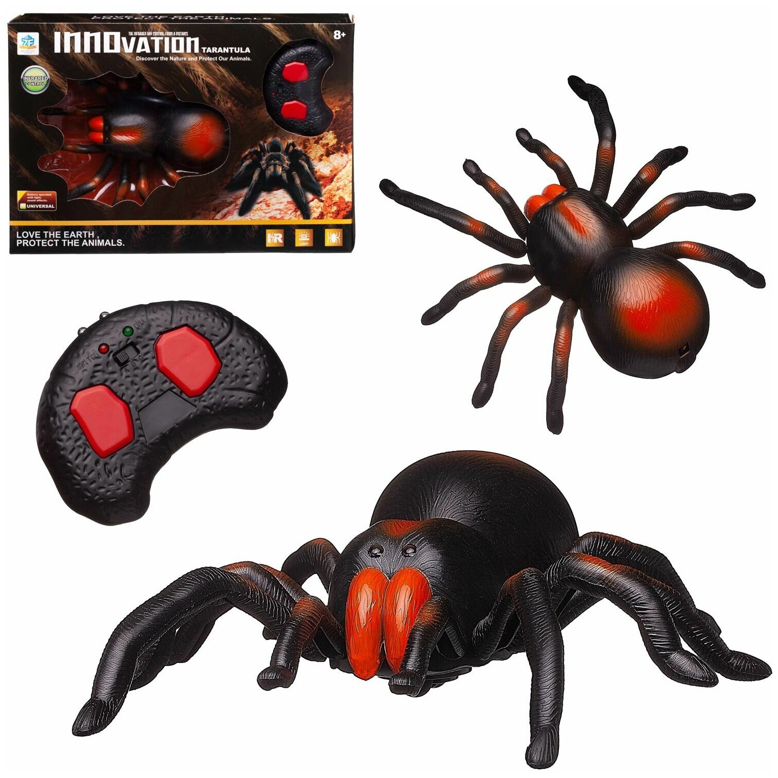 Интерактивные насекомые и пресмыкающиеся. Паук Тарантула, на ИК управлении 9986