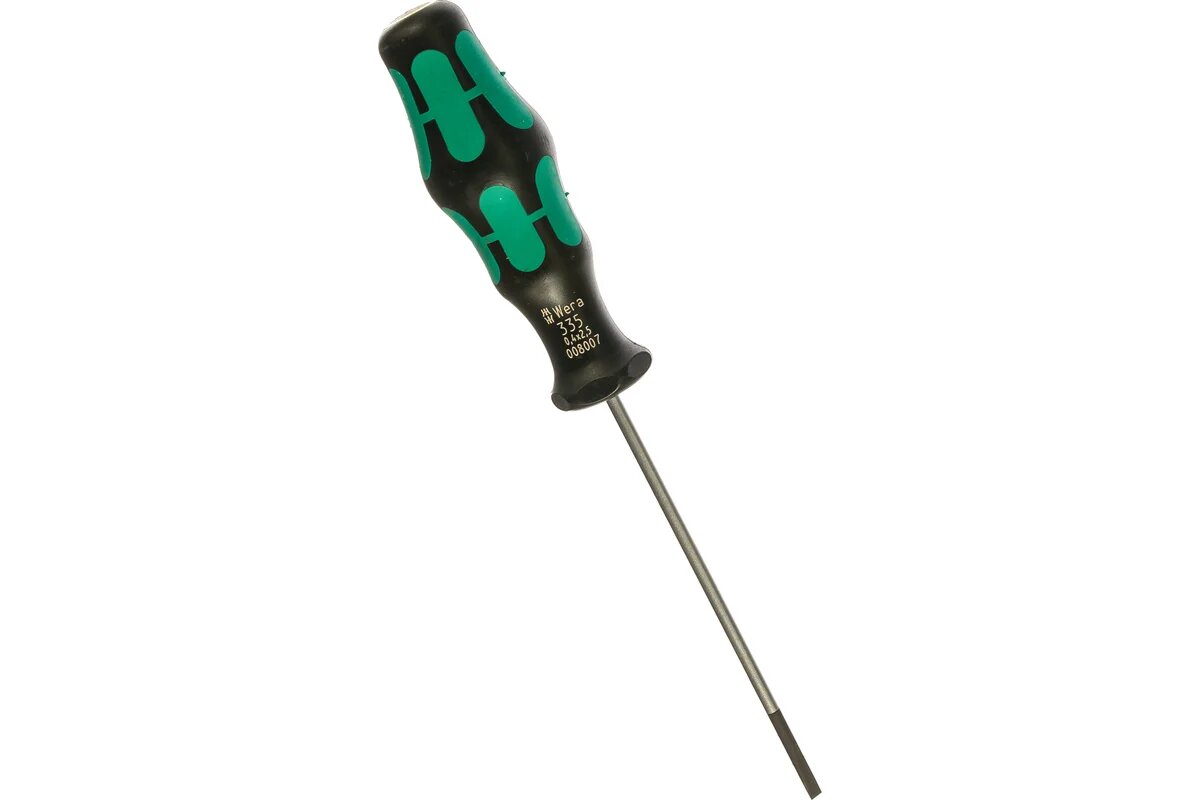 Отвёртка шлицевая Wera, 0,4 х 2,5 х 75 мм, WE-008007