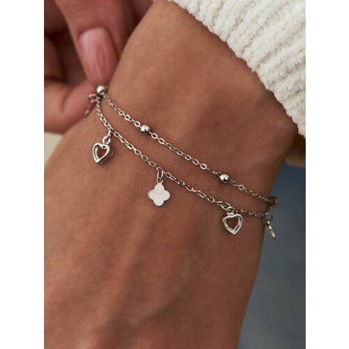 Браслет-цепочка SKAZKA Natali Romanovoi серебро 925 проба родирование длина 19 см серебристый 2950₽