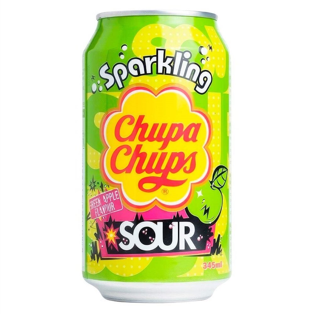Chupa Chups напиток газированный со вкусом кислого зеленого яблока 345 мл