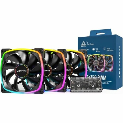 Вентиляторы для корпуса Montech AX120 ARGB BLACK 3шт