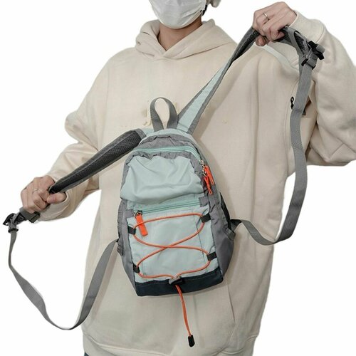 Легкий рюкзак для путешествий ins mini casual bag на шнурке-мятно-зеленый