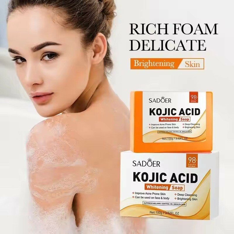 SADOER Отбеливающее мыло для лица и тела с койевой кислотой KOJIC ACID, 100г — фото 1