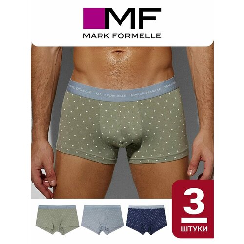 фото Трусы mark formelle нижнее белье, комплект из 3 шт., размер m, серый, зеленый, синий