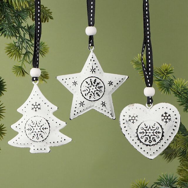 Набор елочных игрушек Blanсo Natale 7 см 3 шт подвеска