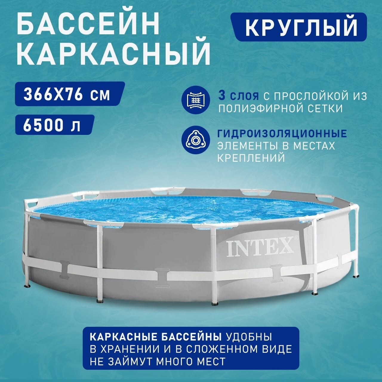 Бассейн каркасный Intex Prism Frame 26700 (305х76 см)