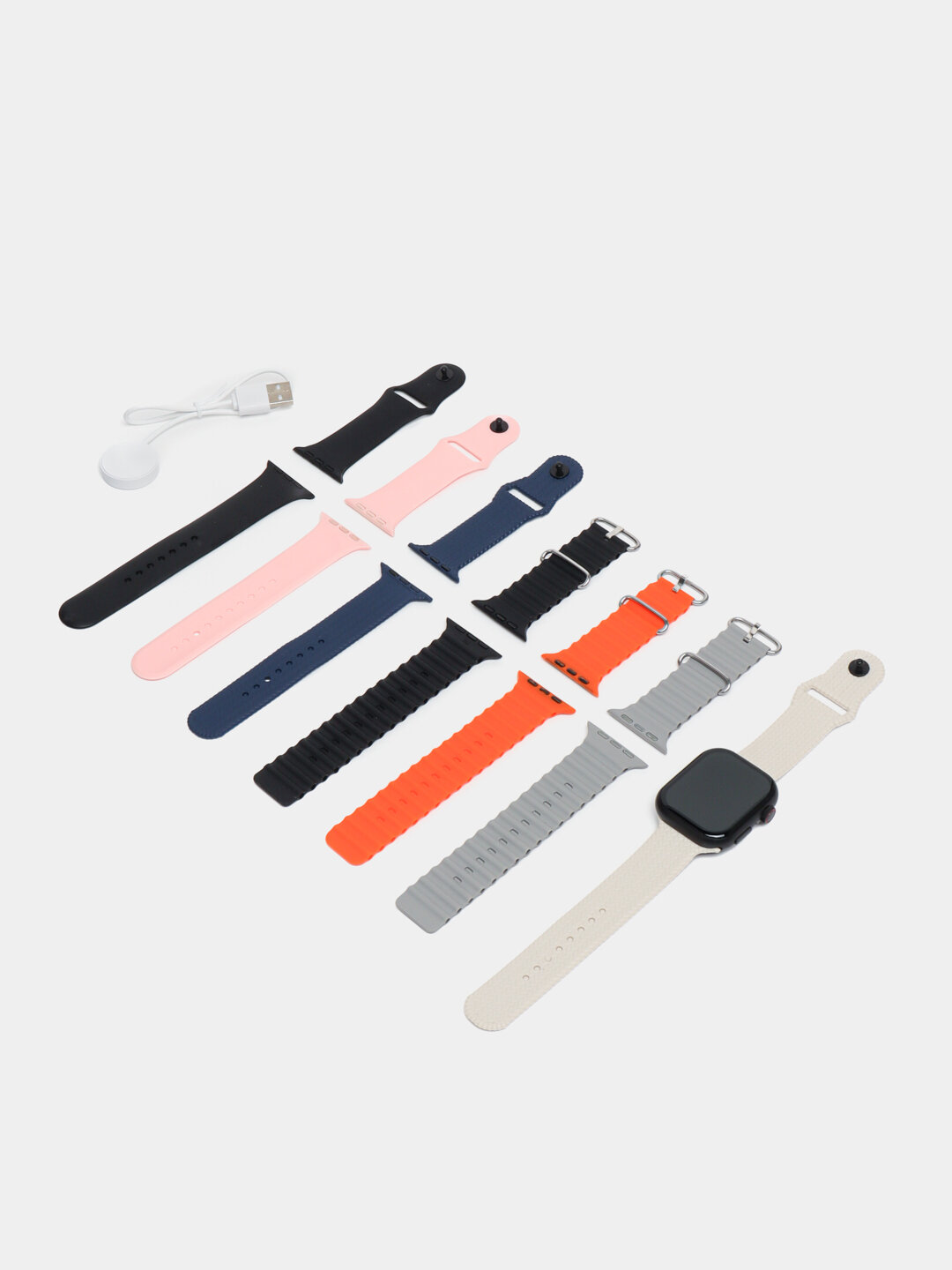 Умные смарт часы Smart Watch, беспроводная зарядка и 7 ремешков