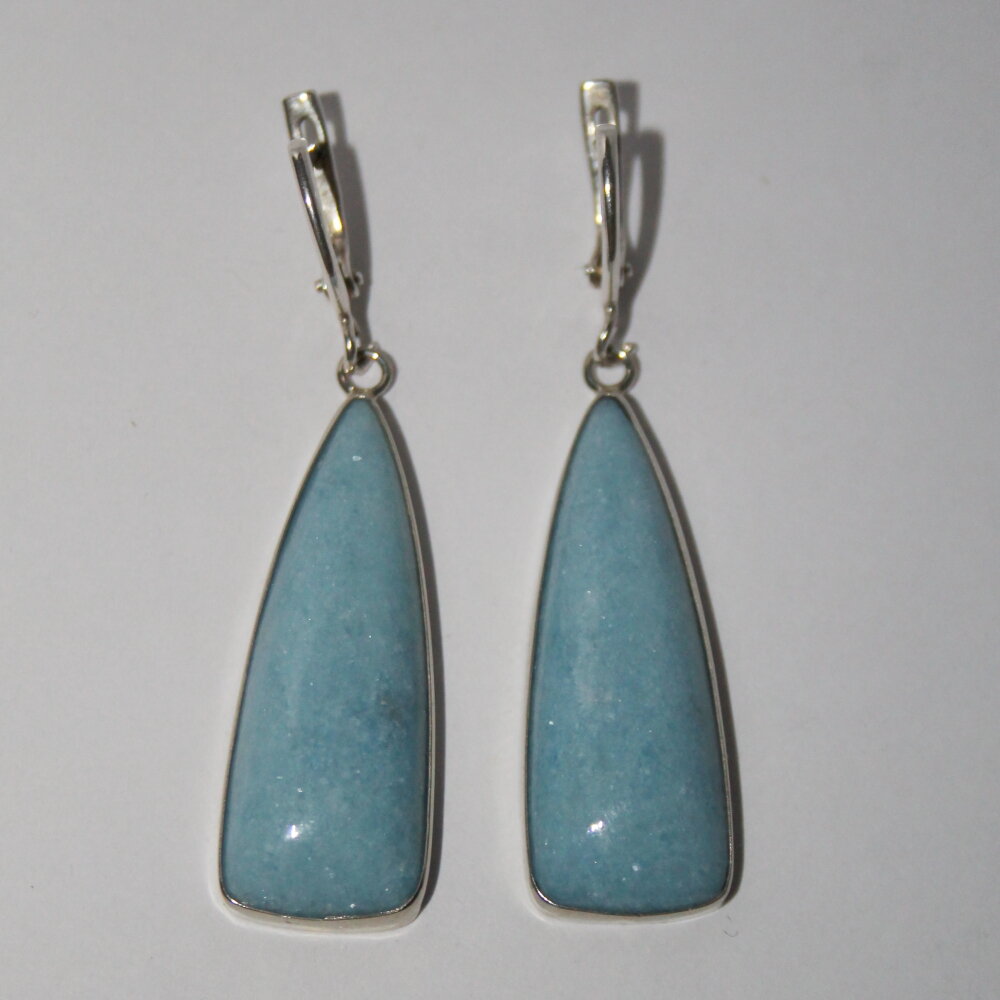 Серьги с подвесками True Stones, диопсид
